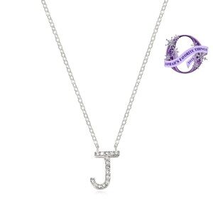 Amelia Rose | Dainty Diamond J Initial Necklace